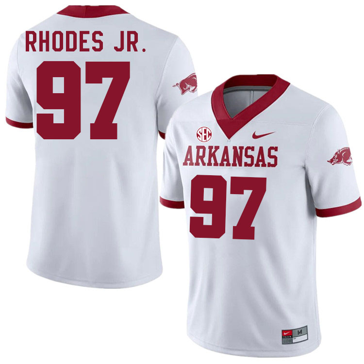 #97 Quincy Rhodes Jr. Arkansas Jersey,Arkansas Razorbacks College Football Jerseys Stitched-White #97 Quincy Rhodes Jr. Arkansas Jersey,Arkansas Razorbacks College Football Jerseys Stitched-White
